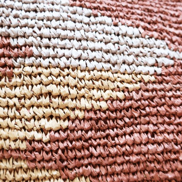 Free People Artisan Crafted Natural Woven Raffia Sling Leather Shoulder Hobo Bag - Picture 5 of 8